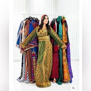 Green Embroidered Thobe Dress